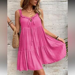 Pink Sleeveless Summer Dress